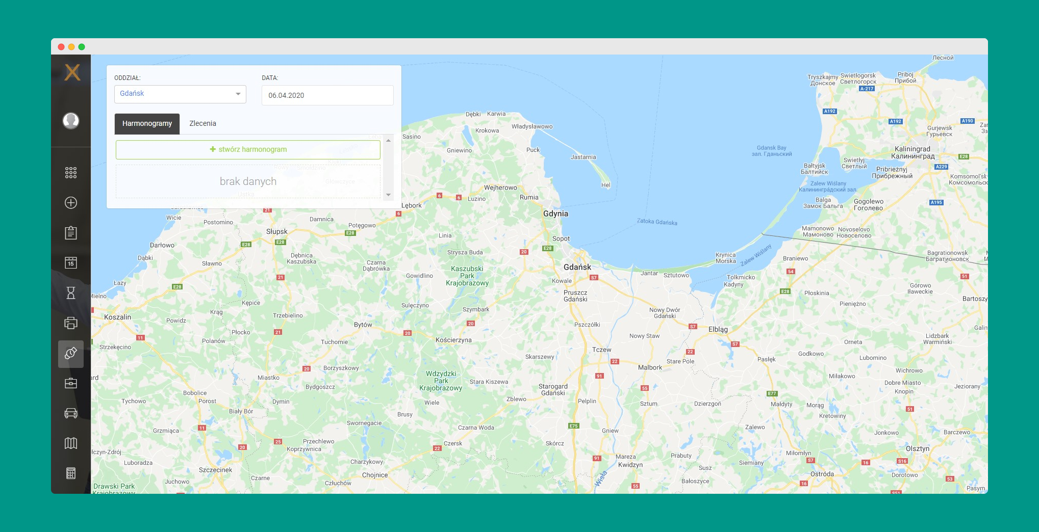 Expert Transport fleet management view