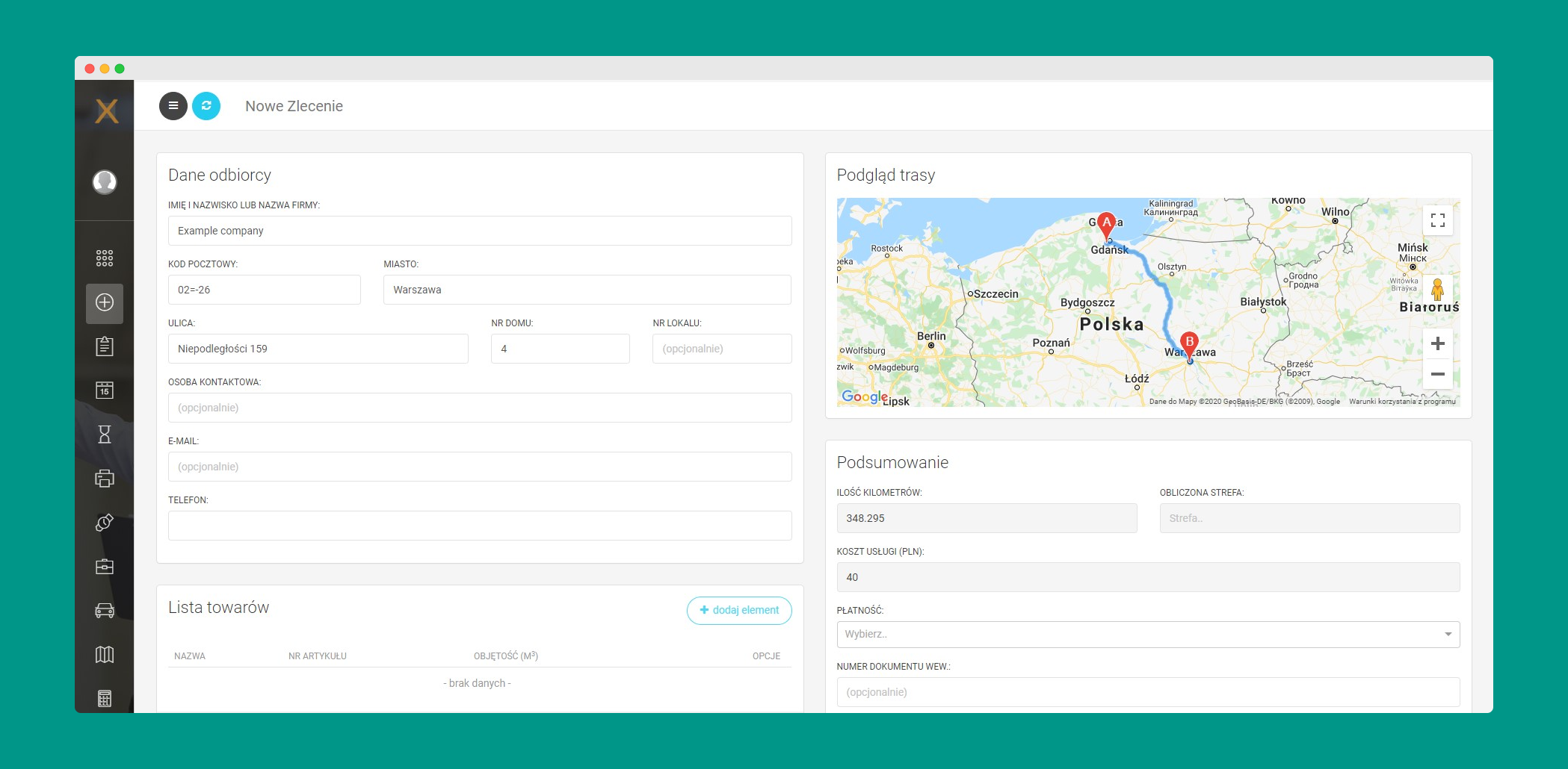 Expert Transport employee management interface
